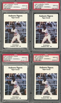 1987 Auburn Tigers Bo Jackson/Baseball PSA GEM MT 10 Collection (4)